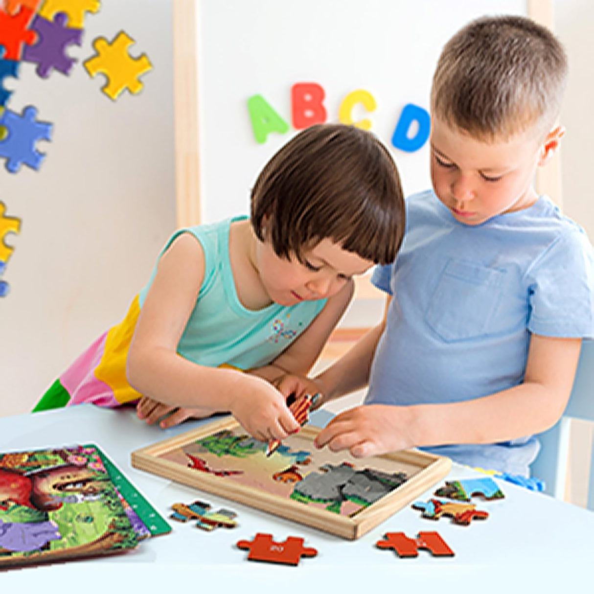 OIDIRE Wooden Puzzles for Kids Ages 4-8, 6 Pack Puzzles Wooden Jigsaw Puzzles 60 Pieces for Children Learning Educational Puzzles Toys for Boys and Girls OIDIRE