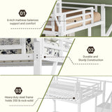 Mirightone Queen Size Loft Bed with Stairs and Storage, Metal Loft Bed Frame with Bedside Shelf and Large Under-Bed Space, Heavy-Duty Loft Beds for Adults Teens and Kids, White Mirightone