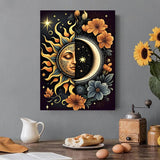 Ekuxom Sun and Moon Diamond Art Kits for Adults, Round Full Drill Diamond Painting Kits, Glow Diamond Art Dots Painting Gem Craft Wall Art Decor Gifts 12x16 inch Ekuxom