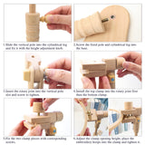 ZOCONE Beech Wood Adjustable Rotated Embroidery Hoop Stand with 2 Pcs 6'' 8'' Embroidery Hoops, Wooden Embroidery Stand, Embroidery Hoop Holder for Cross Stitch and Embroidery Project (A) ZOCONE