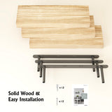 BOFIRE Wall Shelves, Floating Shelves for Wall, Wall Mounted Wood Shelves for Bedroom Laundry Living Room, Solid Wood Display Shelves Decor (Wooden, 17 Inch) BOFIRE