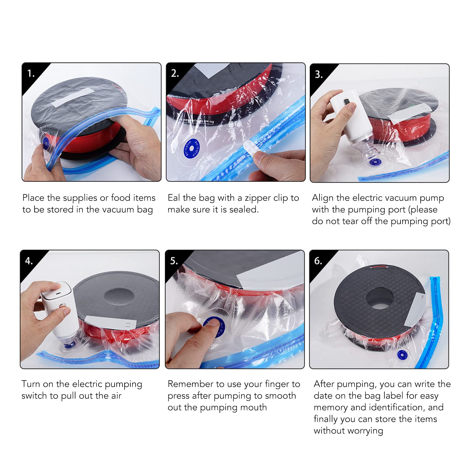 Auto Vacuum Bag Pump, USB Rechargeable Handheld Pump Mini Air Pump, 3D Printer Filament Storage Bags Vacuum for Travel Vacuum Storage Bags Space Saver Bags Vacuum Food Bags - WoodArtSupply