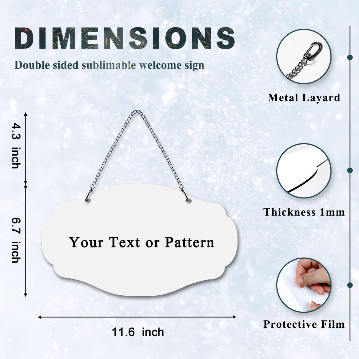 2Pack Sublimation door Sign Blanks, Aluminum Sublimation Door Hanger 2 side Printable Wall Hanging Front Door Decor for DIY Crafts,Home,Foyer, Garden,Yard, Bar XIHEYOMI