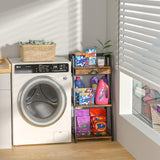 3-Tier Freestanding Bathroom Ladder Shelf with Drawer & Open Storage keomaisyto