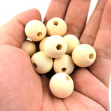 Hagao Natural Wood Beads Round Ball Wooden Loose Beads Unfinished Wood Spacer Beads for Craft-Making 200pcs (16mm) Hagao
