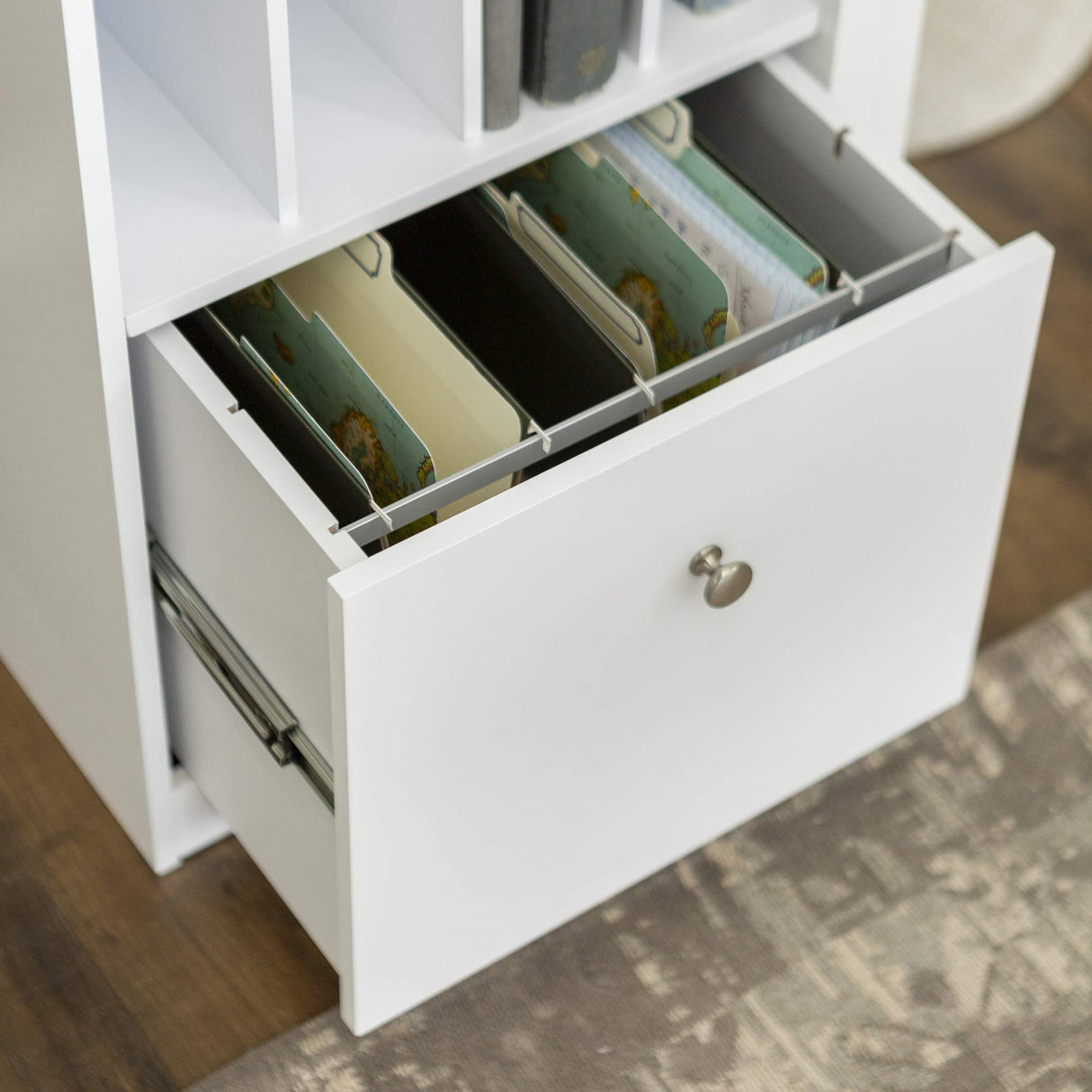 Walker Edison Modern Wood Computer Writing Desk Storage File Drawer Office Home Office Workstation Small, 48 Inch, White Walker Edison