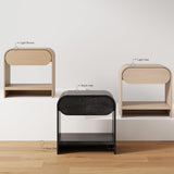 Nathan Jamea Iris Mid-Century Modern Nightstand with Drawer, End Table with Storage for Bedroom or Living Room with Rounded Silhouette, Light Oak Nathan James