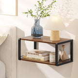 NANAGIFTREE Floating Nightstand, Wood Bedside Shelf Wall Mounted Nightstand with Heavy-Duty Frame, Floating Bedside Table for Bedroom, Bathroom, Kitchen, (Vintage Brown, 1 Pack) NANAGIFTREE