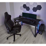 RS Gaming™ Mergence 60"W RGB Gaming Computer Desk With 10 Acoustic Panels, Black RS Gaming
