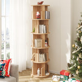 MXV Rotating Bookshelf, 360° Display 5 Tier Floor Standing Bookcase, Storage Rack for Kids&Adult, Multi-Functional Bookshelf Organizer for Bedroom, Study Room and Living Room MXV