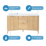 OVE Decors Indy 60 in. Undermount Double Sink Bathroom Vanity with White Engineered Marble Top, Rustic Ash OVE Decors