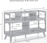 Crosley Furniture Asheville Mid-Century Modern Media Console Record Player Stand, Storage for Vinyl Records, Walnut, Large Crosley Furniture