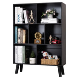 YAHARBO Elegant Black 3-Tier Modern Bookshelf with Legs – Stylish Wooden Cube Organizer YAHARBO