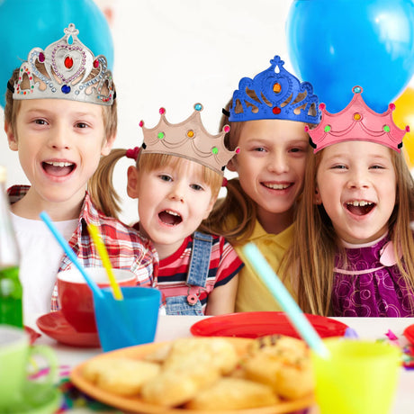 Okllen 31 Pcs Foam Princess Tiaras and Crowns Set for Kids, Making Your Own Tiaras and Crowns with Diamond Sticker for Kids' Party Supplies Okllen