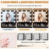 DINGIPP Makeup Vanity Desk with Lighted Mirror and Charging Station, Makeup Table with 4 Drawers & Storage Shelves, Vanity Desk 3 Color Modes Available, Bedroom Dressing Table for Women, girls (Black) DINGIPP