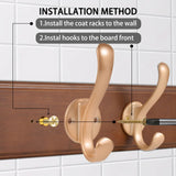 ZAYBOD Rustic Coat Hooks Wall Mount, Large 39.4 Inch Long Coat Rack for Garage & Entryway, Heavy Duty Organizer with 8 Hooks, Farmhouse Wooden Wall Decor for Jackets, Hats, Bags ZAYBOD