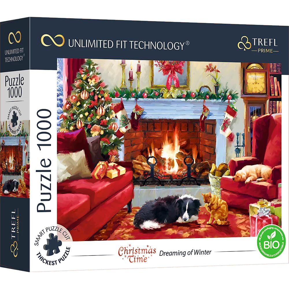 Trefl Dreaming of Winter 1000 Piece Jigsaw Puzzle Prime 27"x19" Thick Cardboard, BIO, ECO, Christmas Jigsaw, Creative Entertainment for Adults and Children from 12 Years Old Trefl