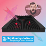 Art3d 4-Pack Wedge Design Acoustic Foam Panels, 48" x 24" x 2" High-Density Soundproof Foam Wall Panels for Wall, Ceiling, Quick-Recovery Noise Dampening Panels for Office, Studio and Home Art3d