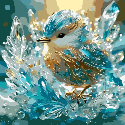 SHICERNHJ Birds Paint by Numbers Kit for Adults,Crystal Bird Adults' Paint-by-Number Kits for Beginner,DIY Acrylic Paint by Number On Canvas for Home Wall Decor 16X16 Inch