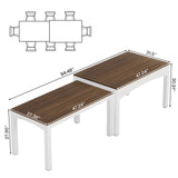 Tribesigns 8ft Extendable Conference Table, 94.49" L x 31.5" W x 30.9" H Meeting Seminar Table, Long Rectangle Shaped Boardroom Desk for Office Meeting Conference Room (Brown + White) Tribesigns