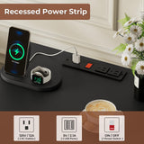 ADORNEVE Night Stand Set 2,Black Nightstand with Charging Station & Drawers,Night Stands for Bedrooms Set of 2,Bedside Table with Drawers ADORNEVE