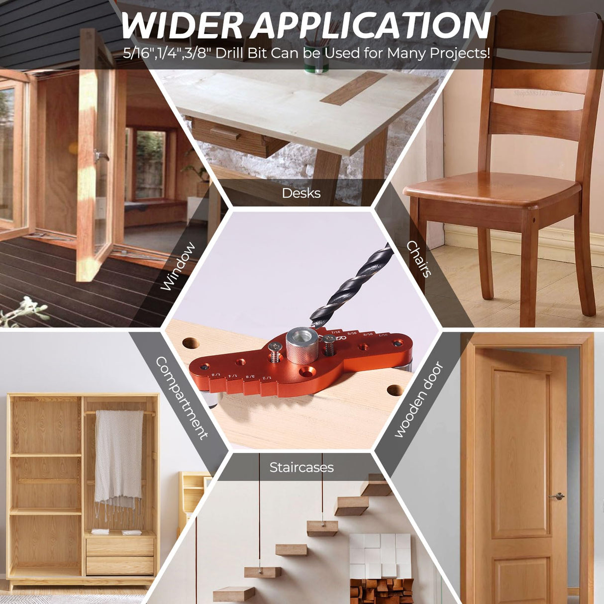 Swozzto Dowel Jig Kit for Floating Shelf Bracket(& 1/2" x 11.8" Drill Bit), Self-centering Scriber(& 1/4", 5/16", 3/8" Drill Bit),Drill Guide for Hidden Shelf Brackets & Mantels,Centering Hole Drill Swozzto