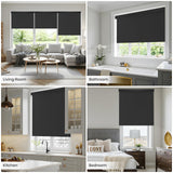 100% Blackout Roller Shades Cordless Blinds for Indoor Windows,Free-Stop Window Shades Pull Down,Thermal Insulated Fabric UV Protection,Blackout Window Guard Blinds for Home,Office,Black,34" W x 72" H Dephora