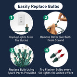 PREXTEX 200 Count Clear Christmas Tree Lights - 40 ft Warm Fairy String Lights with Green Wire - Indoor and Outdoor Mini Light for Christmas, Holiday Decorations, Trees, Fences, Patios and More PREXTEX