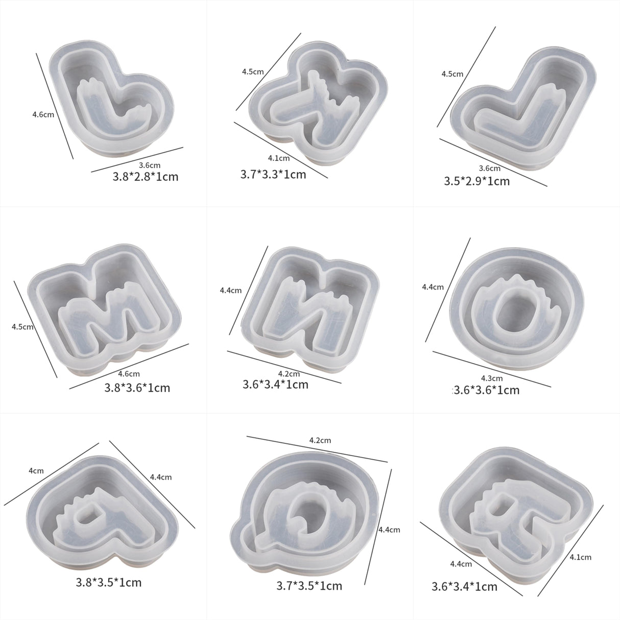 26 Pack Letter Candle Molds - Alphabet & Clay Molds for Resin Casting & Candle Making EVERELAM