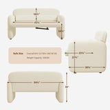 Furnimart Modern Loveseat Sofa, 54" 2-Seater Boucle Sofa, Comfy Upholstered Minimalist Couch, Small Couches for Small Spaces, Apartment, Office, Living Room, Bedroom, Dorm, Chenille White Furnimart