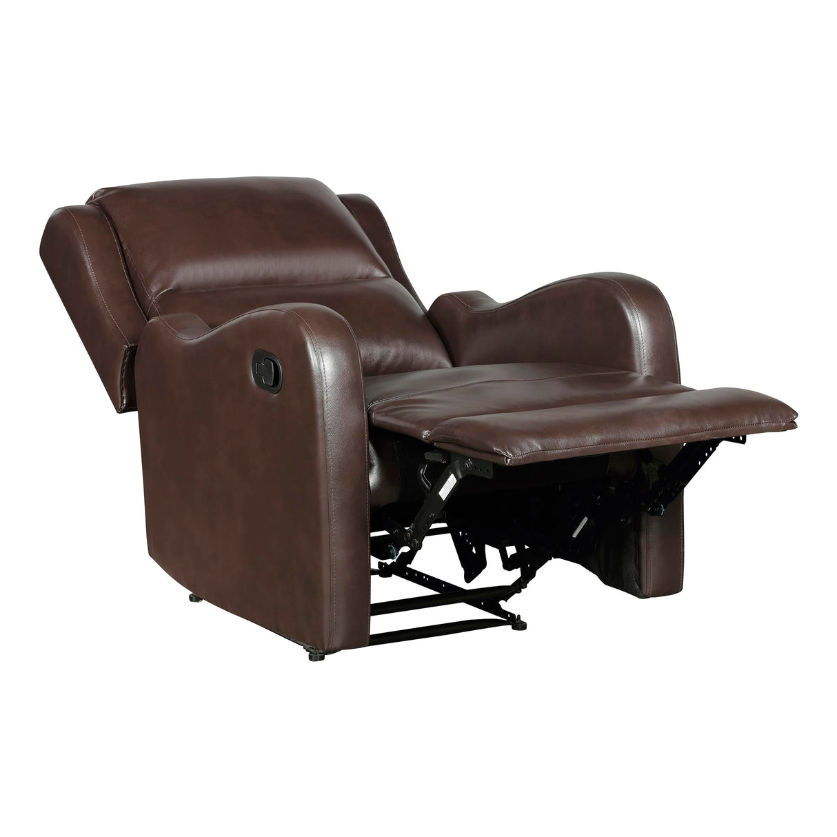 Lexicon Manual Recliner Chair, Reclining Sofa Chair, Home Theater Seating, Wall Hugger, Manual Recliner for Living Room/Office/Apartment, Easy Assembly, Brown Faux Leather Lexicon