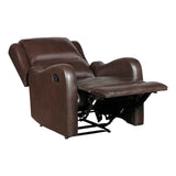 Lexicon Manual Recliner Chair, Reclining Sofa Chair, Home Theater Seating, Wall Hugger, Manual Recliner for Living Room/Office/Apartment, Easy Assembly, Brown Faux Leather Lexicon