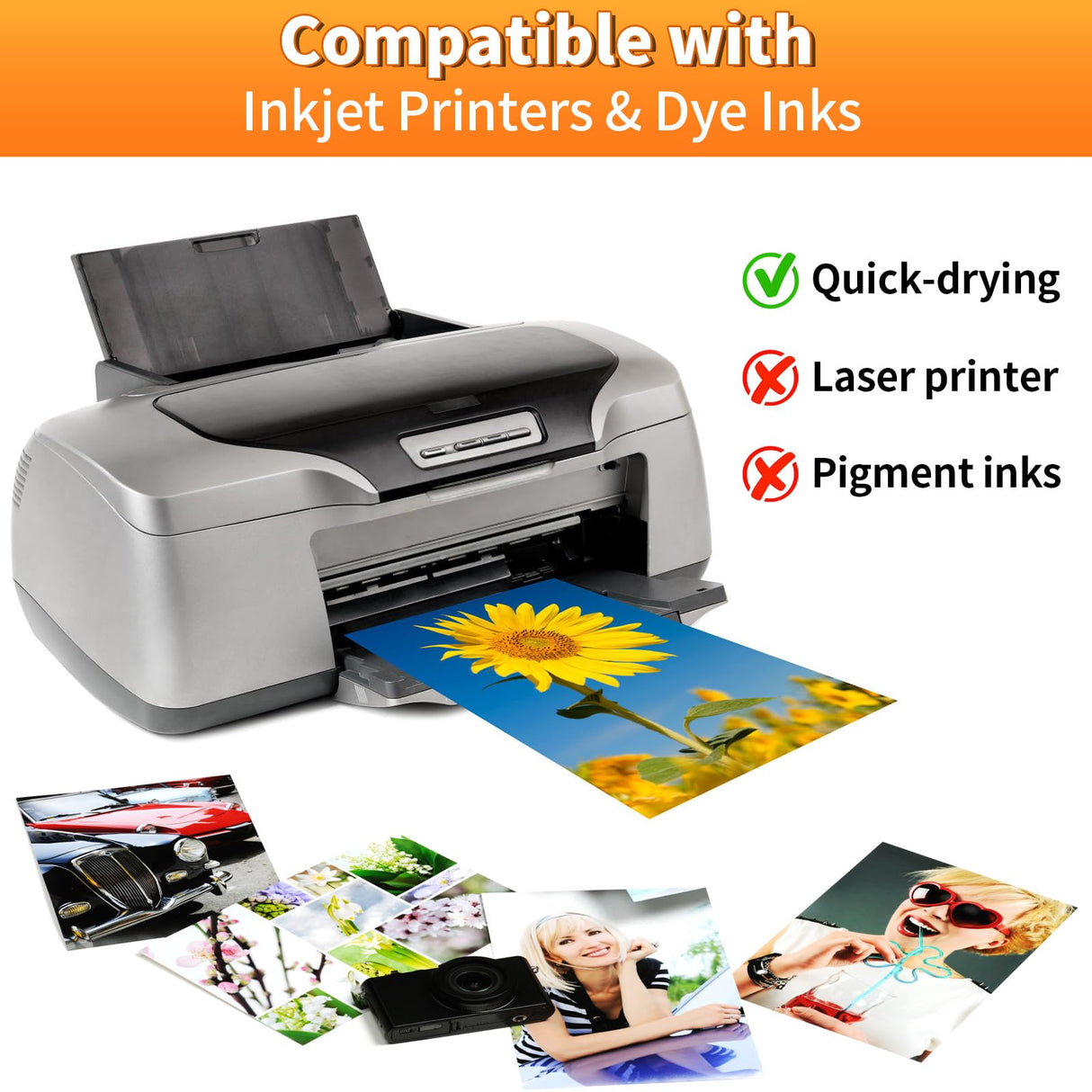 Reastar 4x6 Photo Paper, 160 Sheets Glossy Photo Paper, Photo Paper for Printer, Photo Printer Paper, Glossy Paper for Inkjet Printer, Glossy Brochure Paper Reastar