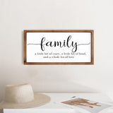 MODE HOME Family Sign for Home Decor, Farmhouse Family Wall Decor with Wood Frame for Wall, Kitchen, Living Room, Bathroom, Bedroom MODE HOME
