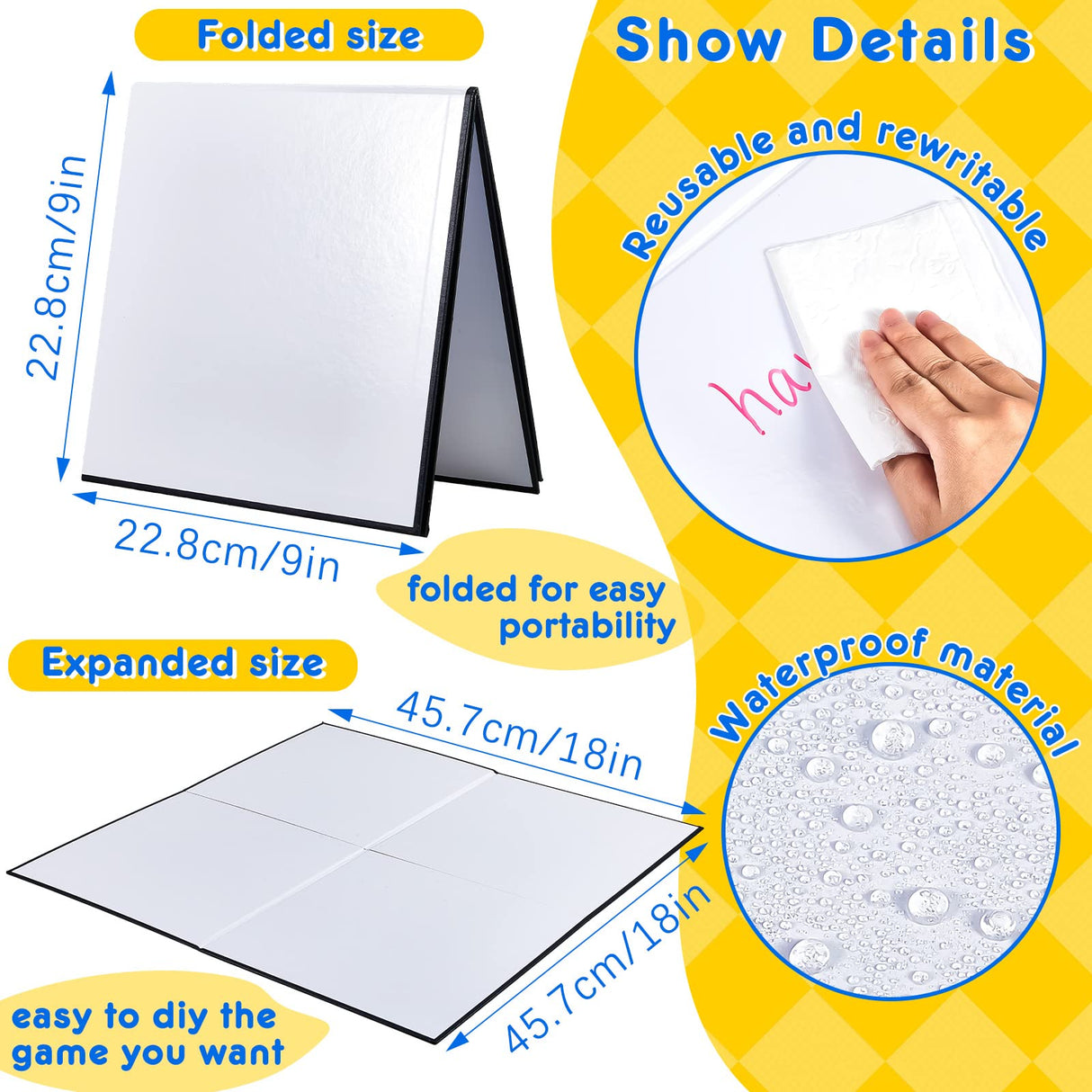 Deekin 131 Pcs DIY Create Your Own Board Game Kit with Blank Playing Cards, Foldable Blank Game Board, Dice, Pieces, Playing Card Stands, Rule Sheet, Sand Time Deekin