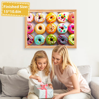 100 Pieces Puzzles for Kids Ages 4-8 6-8 8-10 Year Old - Donuts Jigsaw Puzzle for Kids Ages 5-8 Teens Toddler Learning Educational Puzzles for 4 5 6 7 8 9 Years Old Boys Girls Toys Gifts