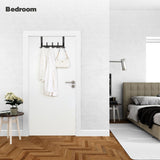 Over The Door Hooks for Hanging, Over The Door Hanger, Over The Door Towel Rack for Bathroom with 5 Triple Coat Hooks, Door Hanger Hooks Towel Hanger (Black, 1 Pack) Optish