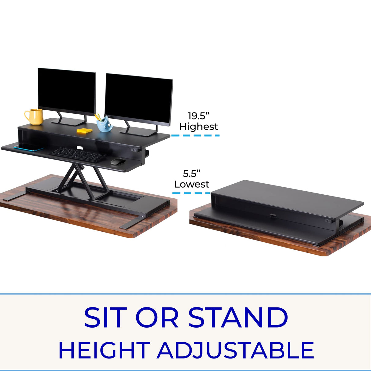 Stand Steady Flexpro Power 40 Inch Electric Standing Desk | Electric Height-Adjustable Stand up Desk | by Award Winning Holds 2 Monitors + Laptop! | Easy Quiet Adjustments! (Black) (40") Stand Steady