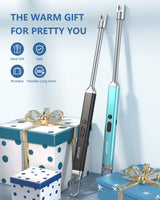 Betrich long lighter, Candle Lighters Electric Lighter, Rechargeable Arc Lighter with LED Display, 360° Flexible Neck Flameless Grill Lighters for Candle Aromatherapy Camping BBQ Gas Stoves-Deep Black Betrich