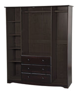 Palace Imports 100% Solid Wood Family Wardrobe Closet Armoire, Java, 3 Clothing Rods Included, 60.25" w x 72" h x 20.75" d, Renewable Eco-Friendly Wood, Made in Brazil Palace Imports