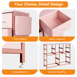 Dresser for Bedroom, Fabric Dressers & Chests of Drawers with Side Pockets, Chest of Drawers for Closet, Living Room, Closet, Hallway Garveehome