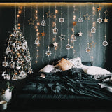 Ovootok Wooden Christmas Tree Ornaments, 27PCs 3D Hanging Christmas Decorations, Rustic Farmhouse & Winter Wonderland Ornaments for Christmas Tree Xmas Party, Santa Claus Snowman Snowflake (White) Ovootok