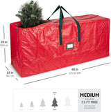 Extra Large 9ft Christmas Tree Storage Bag - Polyethylene with Reinforced Triple Handles & Dual Zipper, Built-in Card Slot - Perfect for Holiday Christmas Tree Bag Red Verahaus