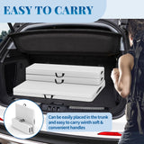 HLPB Folding Table Picnic Table Set, 6 ft Camping Table with 2 Benches, Outdoor Indoor Portable Folding Table for Working Meeting Parties, Camping, Picnic, Weddings w/Handle and Safety Locks, White HLPB