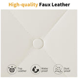 Elephance Twin Bed Frame with Upholstered Headboard Metal Platform Bed with 11.2 Inchs Storage Space Button Tufted No Box Spring Needed Easy Assembly,White Elephance