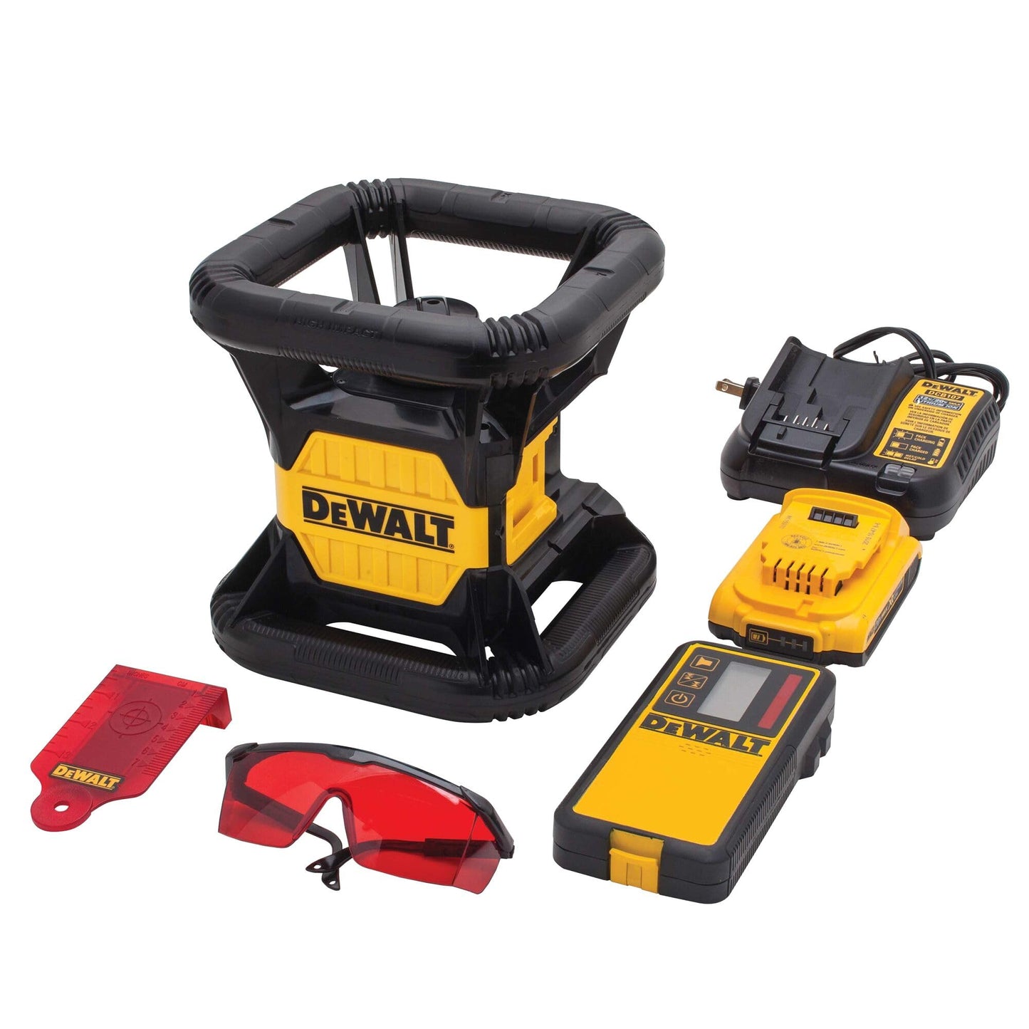 DEWALT 20V MAX Laser Level, Rotary, Red, 150-Foot Range (DW074LR) - WoodArtSupply