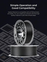 Creality Carbon Fiber Filament 1.75mm, 3D Printer Filament, 1kg (2.2lbs) Spool, No Warp Enhanced Toughness, ±0.03mm Accuracy Printing Filament, for K1C/ K1 Max & More (Carbon Fiber) Creality