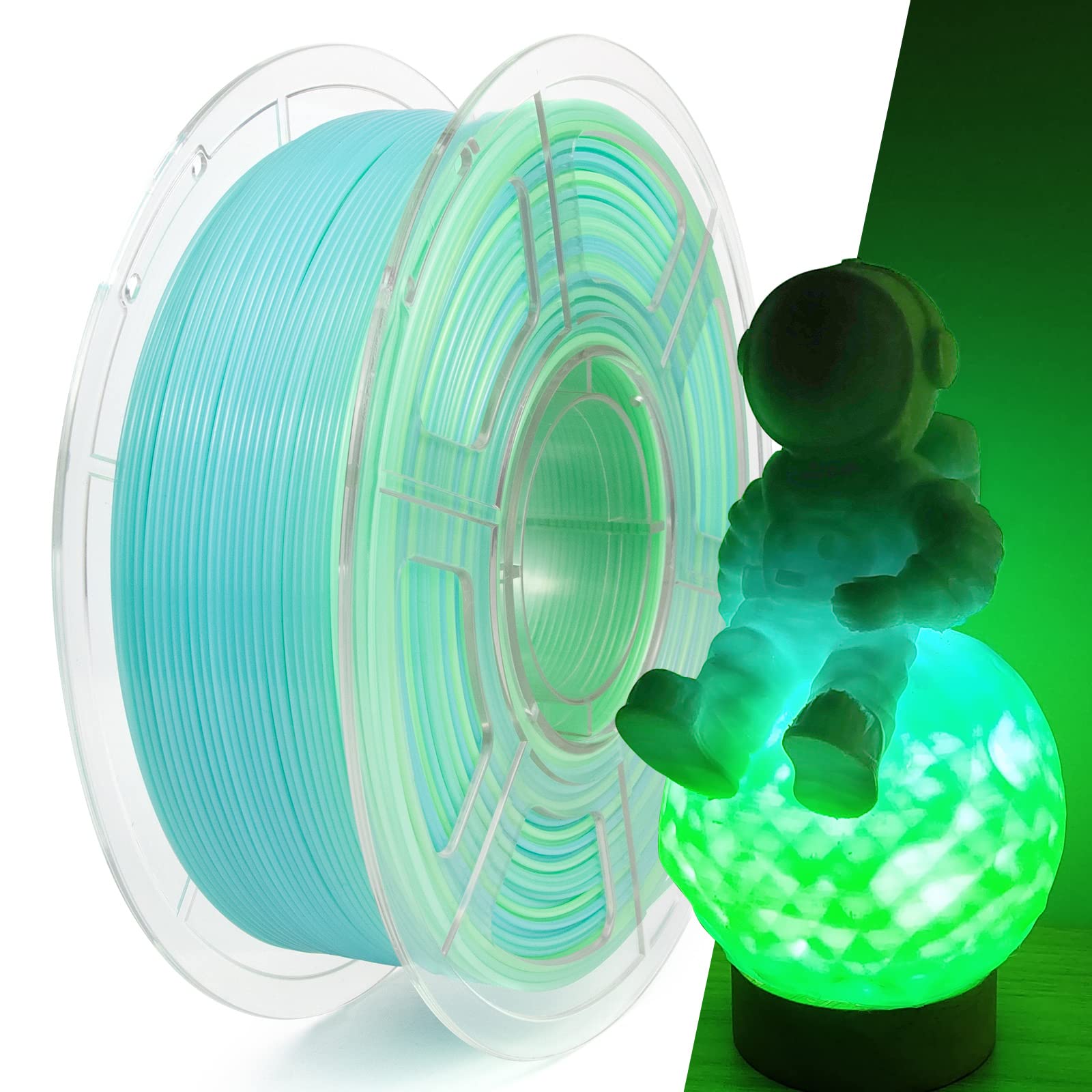 iSANGHU Gradient Translucent PETG 3D Printer Filament 1.75mm, Color Changing 3D Printing Filament with Light Transmission Feature, Good Layer Adhesion, Moisture Free, Semi-Transparent Blue/Gr - WoodArtSupply