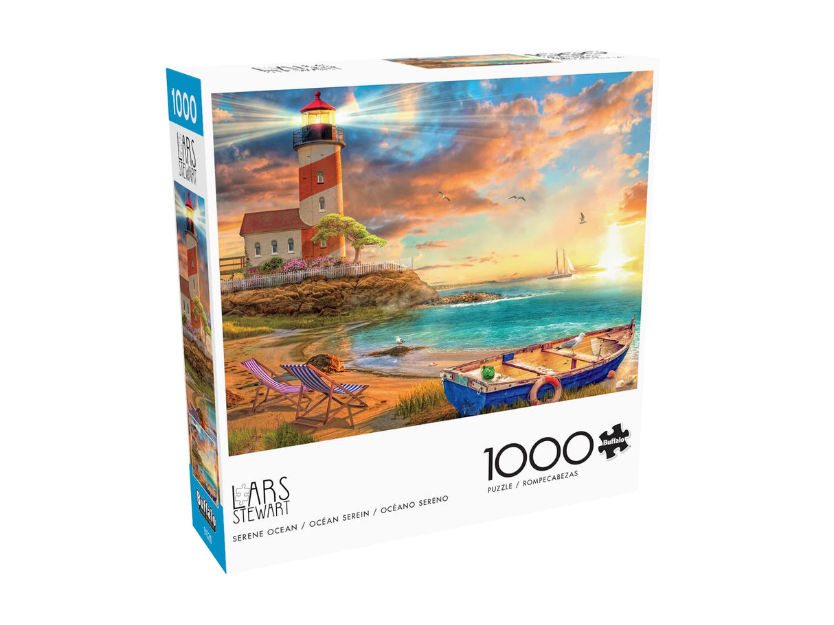 Buffalo Games - LARS - Serene Ocean - 1000 Piece Jigsaw Puzzle for Adults -Challenging Puzzle Perfect for Game Nights - Finished Size is 26.75 x 19.75 Buffalo Games