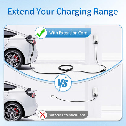 WenStorm 48A 20ft J1772 EV Extension Cable, Level 2 EV Charger Extension Cord, Heavy-Duty 240V EV Extension Cable for Fast Charging - WoodArtSupply